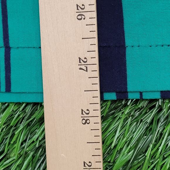 Vintage 90s Arnold-Palmer Stripes Polo Shirt Large 22x27 Blue Green - Picture 8 of 11